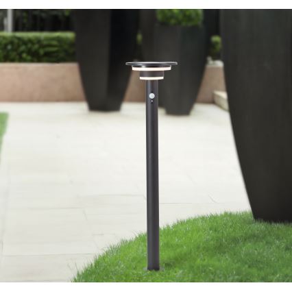 Brilliant - LED solcellslampa med sensor GARVINA LED/3W/3,7V 2000 mAh 85 cm IP44 svart