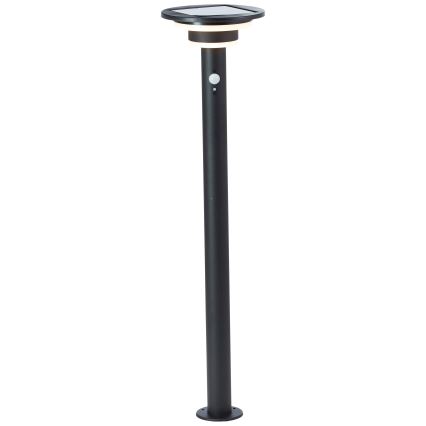 Brilliant - LED solcellslampa med sensor GARVINA LED/3W/3,7V 2000 mAh 85 cm IP44 svart