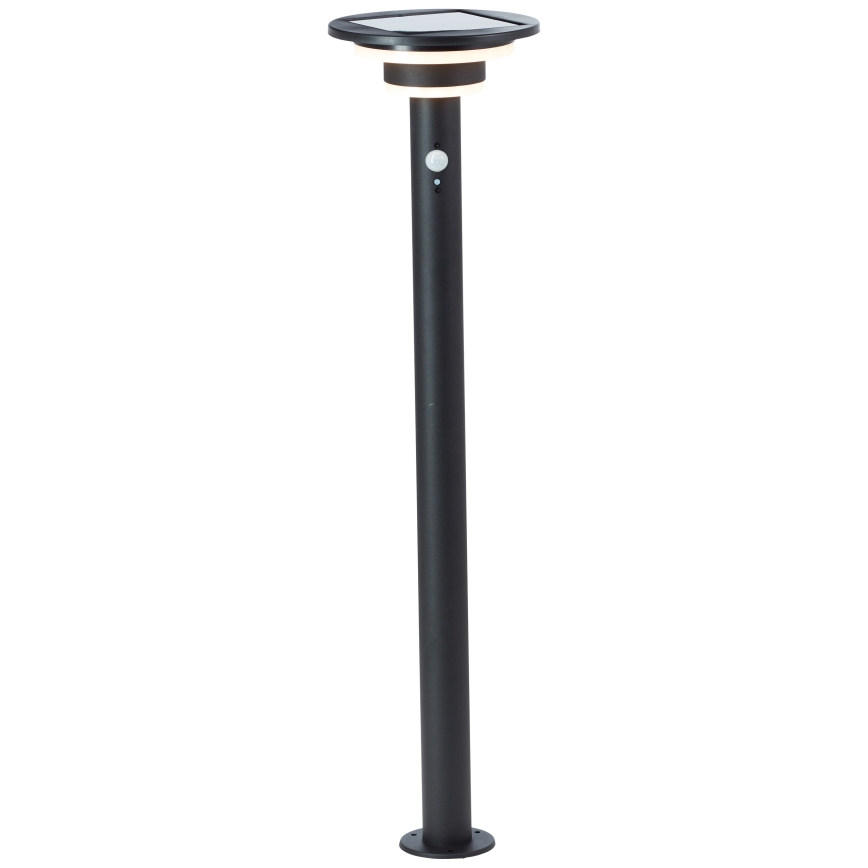 Brilliant - LED solcellslampa med sensor GARVINA LED/3W/3,7V 2000 mAh 85 cm IP44 svart