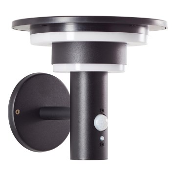 Brilliant - LED solcellsvägglampa med sensor GARVINA LED/3W/3,7V 2000 mAh IP44 svart