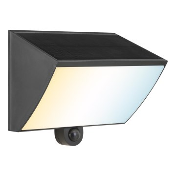 Brilliant - LED solcellsvägglampa med sensor SIERRA LED/6W/3,7V 2700/4000/6500K 2000 mAh IP54 svart