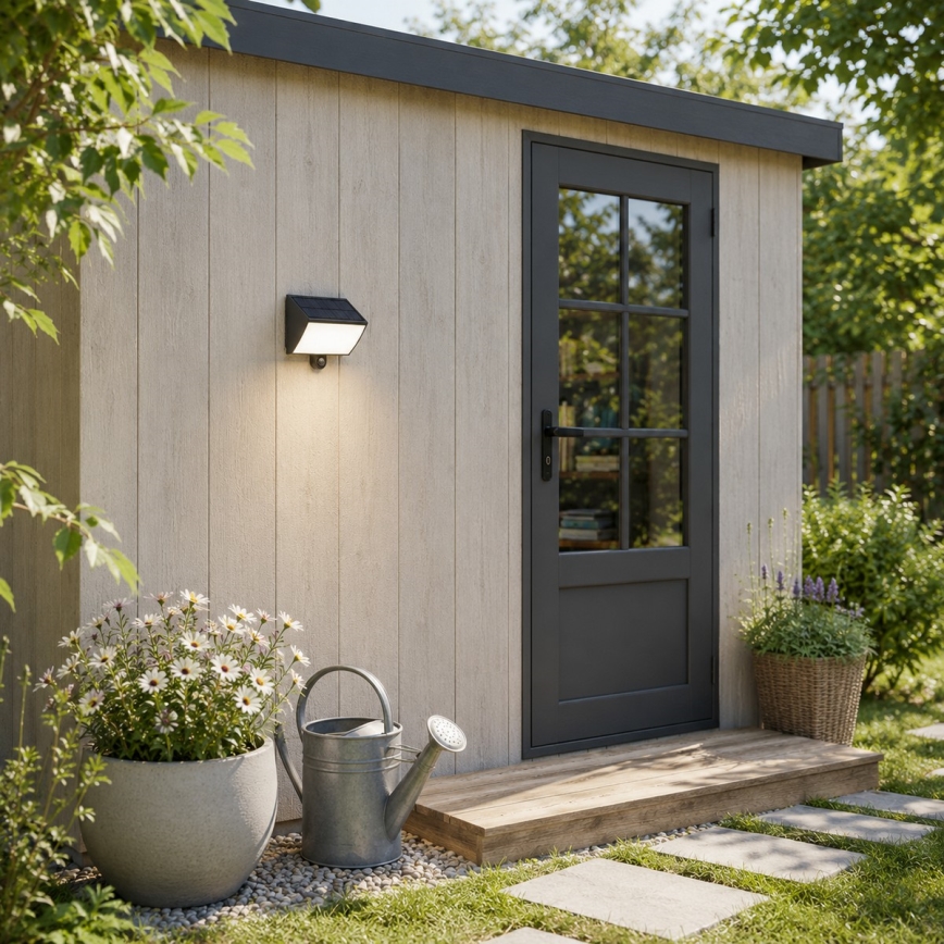 Brilliant - LED solcellsvägglampa med sensor SIERRA LED/6W/3,7V 2700/4000/6500K 2000 mAh IP54 svart