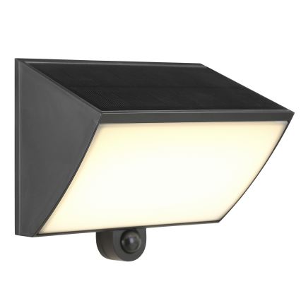 Brilliant - LED solcellsvägglampa med sensor SIERRA LED/6W/3,7V 2700/4000/6500K 2000 mAh IP54 svart