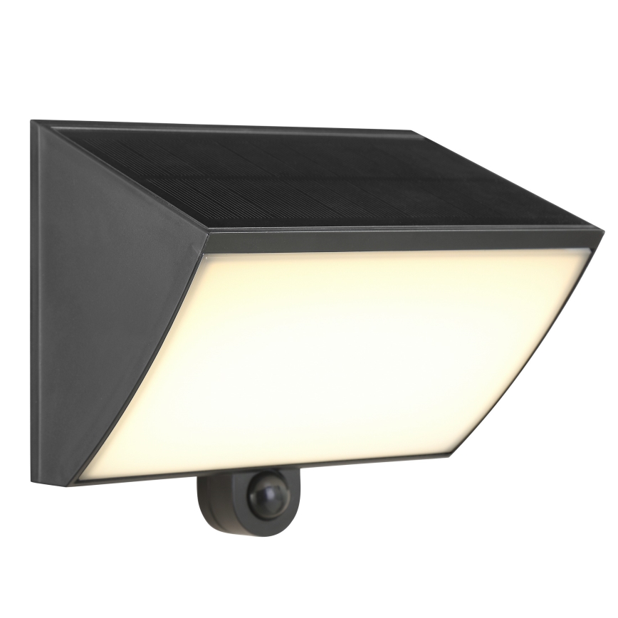 Brilliant - LED solcellsvägglampa med sensor SIERRA LED/6W/3,7V 2700/4000/6500K 2000 mAh IP54 svart