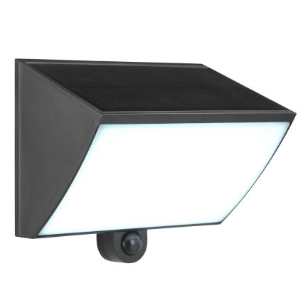 Brilliant - LED solcellsvägglampa med sensor SIERRA LED/6W/3,7V 2700/4000/6500K 2000 mAh IP54 svart