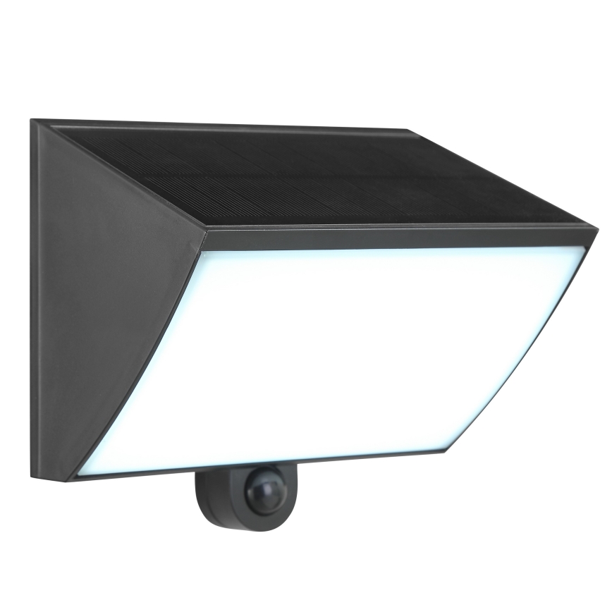 Brilliant - LED solcellsvägglampa med sensor SIERRA LED/6W/3,7V 2700/4000/6500K 2000 mAh IP54 svart