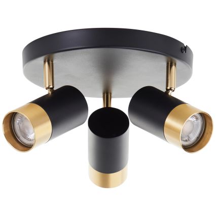 Brilliant - LED-spot VIGOLO 3xGU10/5W/230V svart/guld