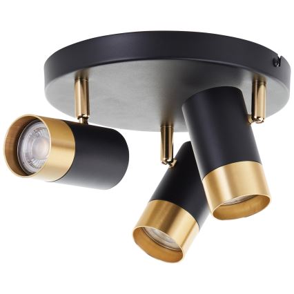 Brilliant - LED-spot VIGOLO 3xGU10/5W/230V svart/guld