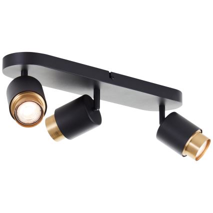 Brilliant - LED-spotlampa COVELO 3xGU10/5W/230V svart/guld