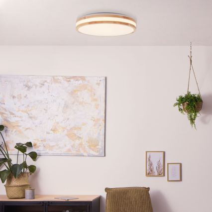 Brilliant - LED taklampa LASKOS LED/22W/230V Ø 38 cm, gummiträ