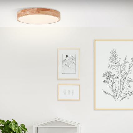 Brilliant - LED-taklampa SLIMLINE LED/22W/230V Ø 39 cm, gummiträ