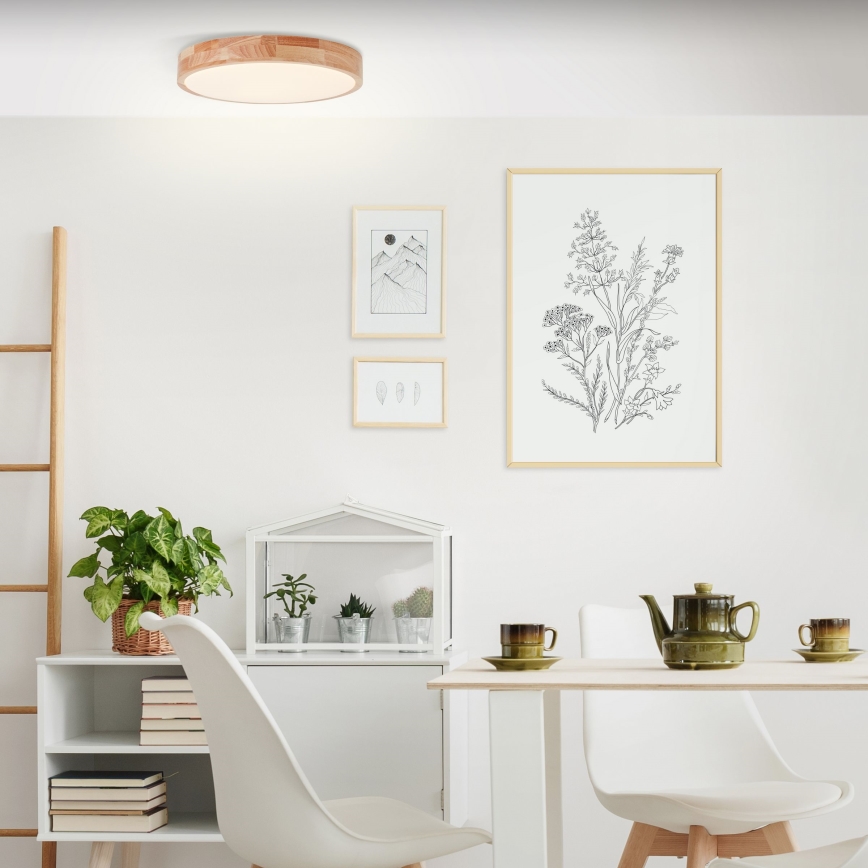 Brilliant - LED-taklampa SLIMLINE LED/22W/230V Ø 39 cm, gummiträ