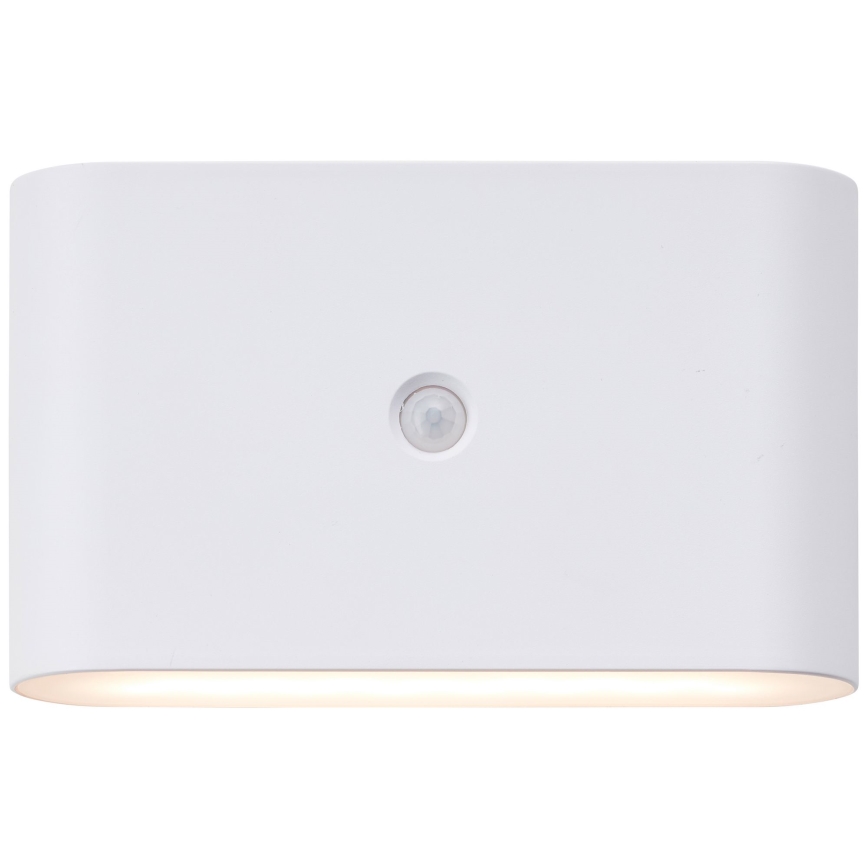 Brilliant - LED utomhus vägglampa med sensor XINO LED/3W/5V 3600 mAh IP44 vit