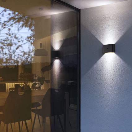 Brilliant - LED utomhus vägglampa med sensor XINO LED/3W/5V 3600 mAh IP44 svart