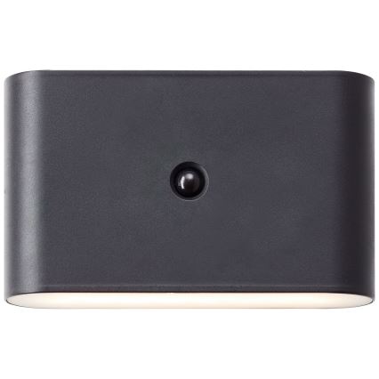 Brilliant - LED utomhus vägglampa med sensor XINO LED/3W/5V 3600 mAh IP44 svart