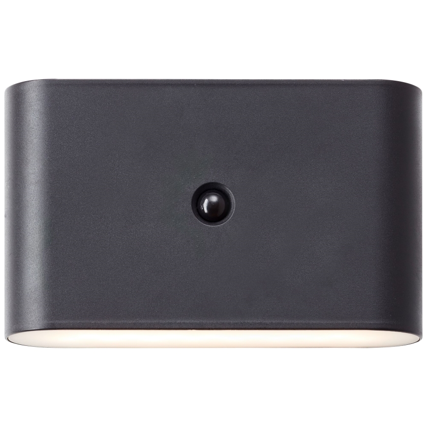 Brilliant - LED utomhus vägglampa med sensor XINO LED/3W/5V 3600 mAh IP44 svart