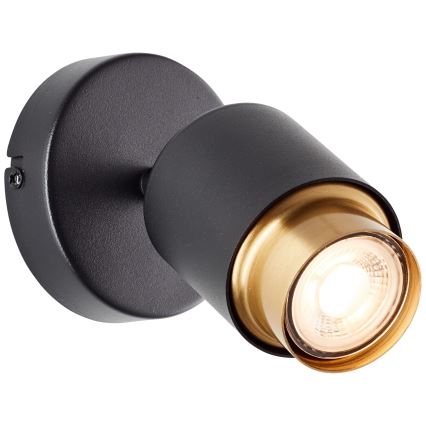 Brilliant - LED väggspot COVELO 1xGU10/5W/230V svart/guld