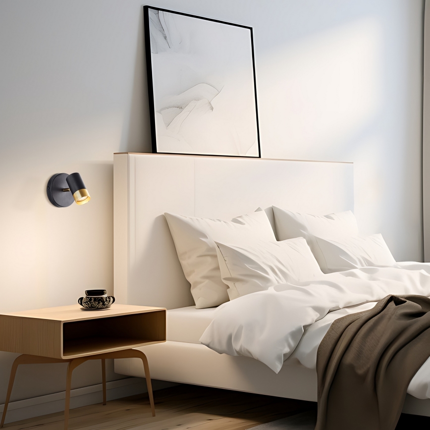 Brilliant - LED väggspot VIGOLO 1xGU10/5W/230V svart/guld