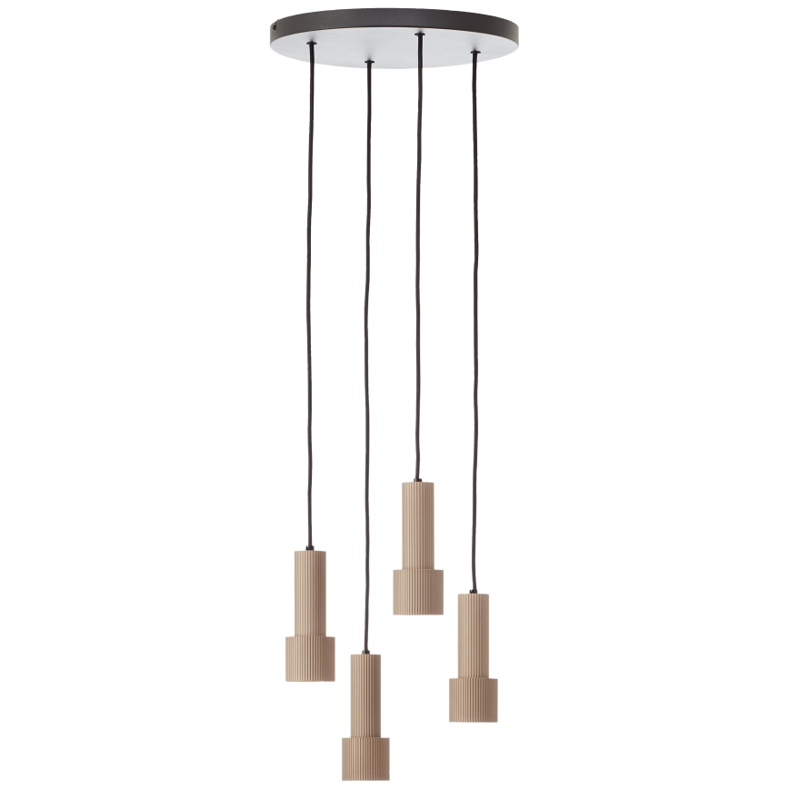 Brilliant - Ljuskrona med textilsladd CADIZ 4xGU10/10W/230V diameter 35 cm brons