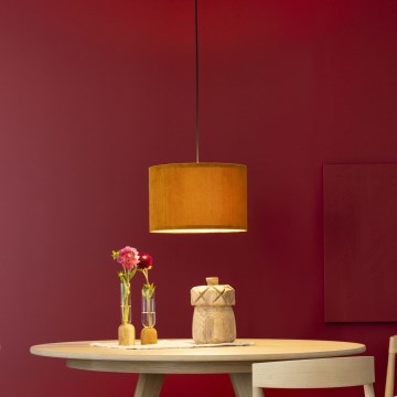 Brilliant - Ljuskrona med textilsladd TONY 1xE27/20W/230V diameter 35 cm orange