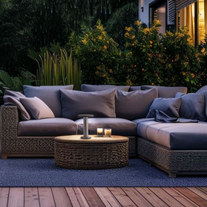 Brilliant - LED Solcellsdimmerbar touchlampa MAGUA LED/2W/3,7V 2000 mAh IP44 svart