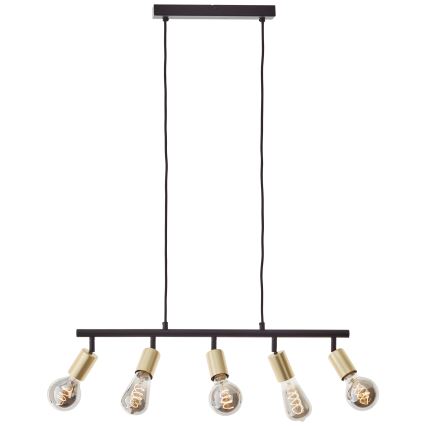 Brilliant - Pendel med sladd 5xE27/28W/230V svart/mässing