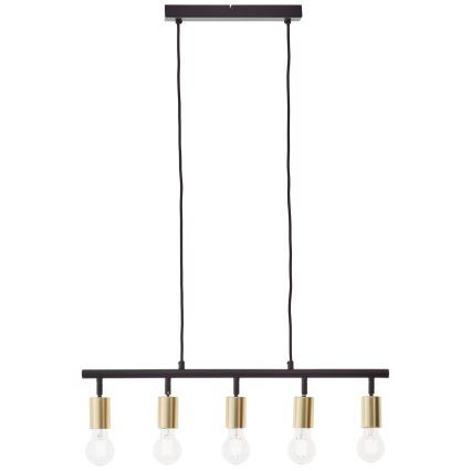 Brilliant - Pendel med sladd 5xE27/28W/230V svart/mässing