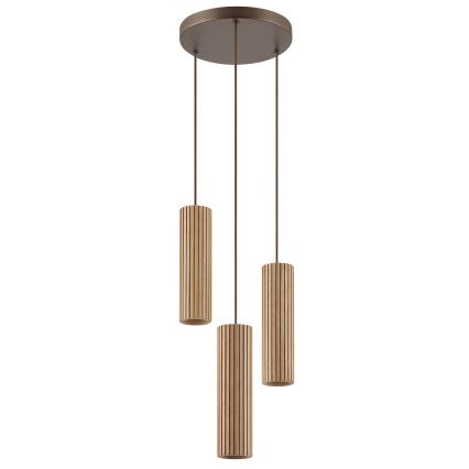 Brilliant - Pendellampa LAKEWOOD på vajer 3xGU10/10W/230V Ø 28 cm brun