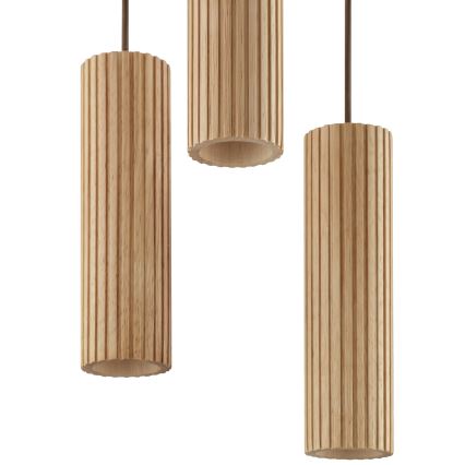 Brilliant - Pendellampa LAKEWOOD på vajer 3xGU10/10W/230V Ø 28 cm brun