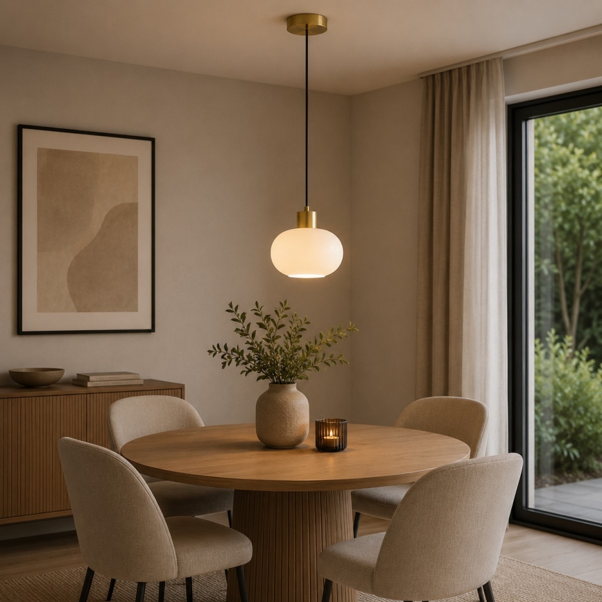 Brilliant - Pendellampa med kabel FANNY 1xE27/20W/230V Ø 22 cm mässing