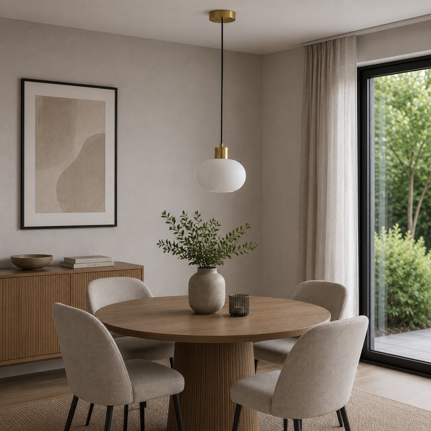 Brilliant - Pendellampa med kabel FANNY 1xE27/20W/230V Ø 22 cm mässing