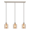 Brilliant - Pendellampa med kabel LYSKA 3xE27/20W/230V krämfärgad/rökbeige