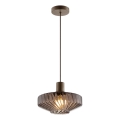 Brilliant - Pendellampa med sladd LYN 1xE27/20W/230V Ø 28 cm brun/rökbrun
