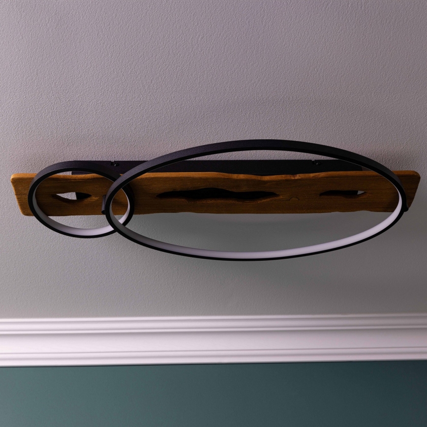 Brilliant - Dimmbar LED-taklampa PIRUS LED/30W/230V 30x70 cm gummiträ