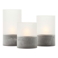 Brilliant - Set med 3 LED-ljus BOUGIE LED/2xAA IP44 grå/vit