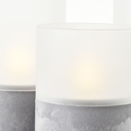 Brilliant - Set med 3 LED-ljus BOUGIE LED/2xAA IP44 grå/vit