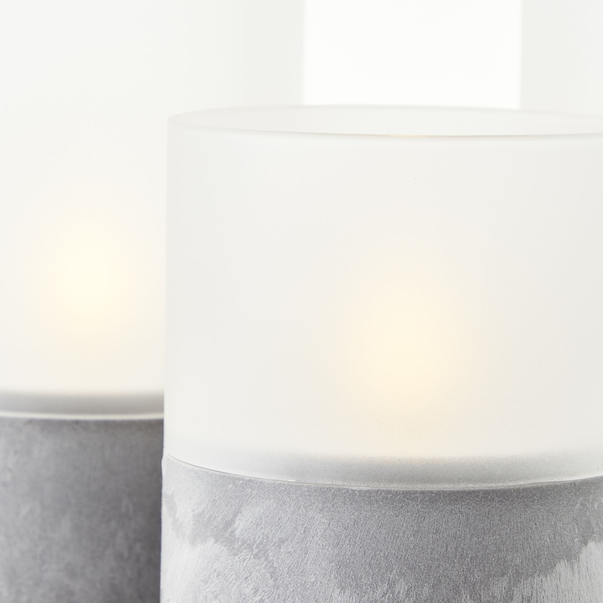 Brilliant - Set med 3 LED-ljus BOUGIE LED/2xAA IP44 grå/vit