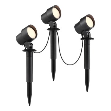 Brilliant - Set om 3 LED-utomhuslampor KAMARA LED/8,5W/230V IP44 svart