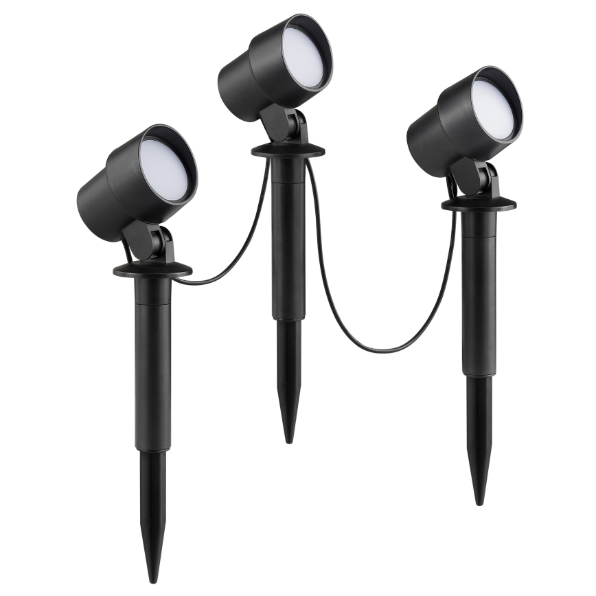 Brilliant - Set om 3 LED-utomhuslampor KAMARA LED/8,5W/230V IP44 svart