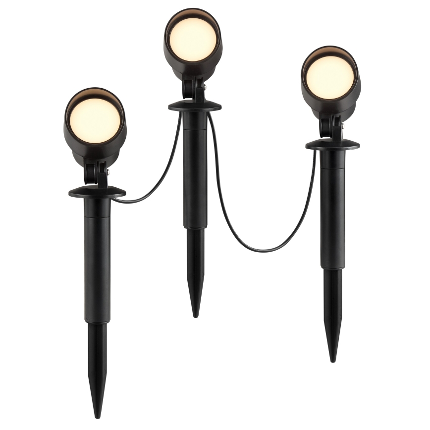 Brilliant - Set om 3 LED-utomhuslampor KAMARA LED/8,5W/230V IP44 svart