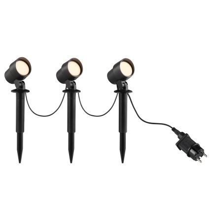Brilliant - Set om 3 LED-utomhuslampor KAMARA LED/8,5W/230V IP44 svart