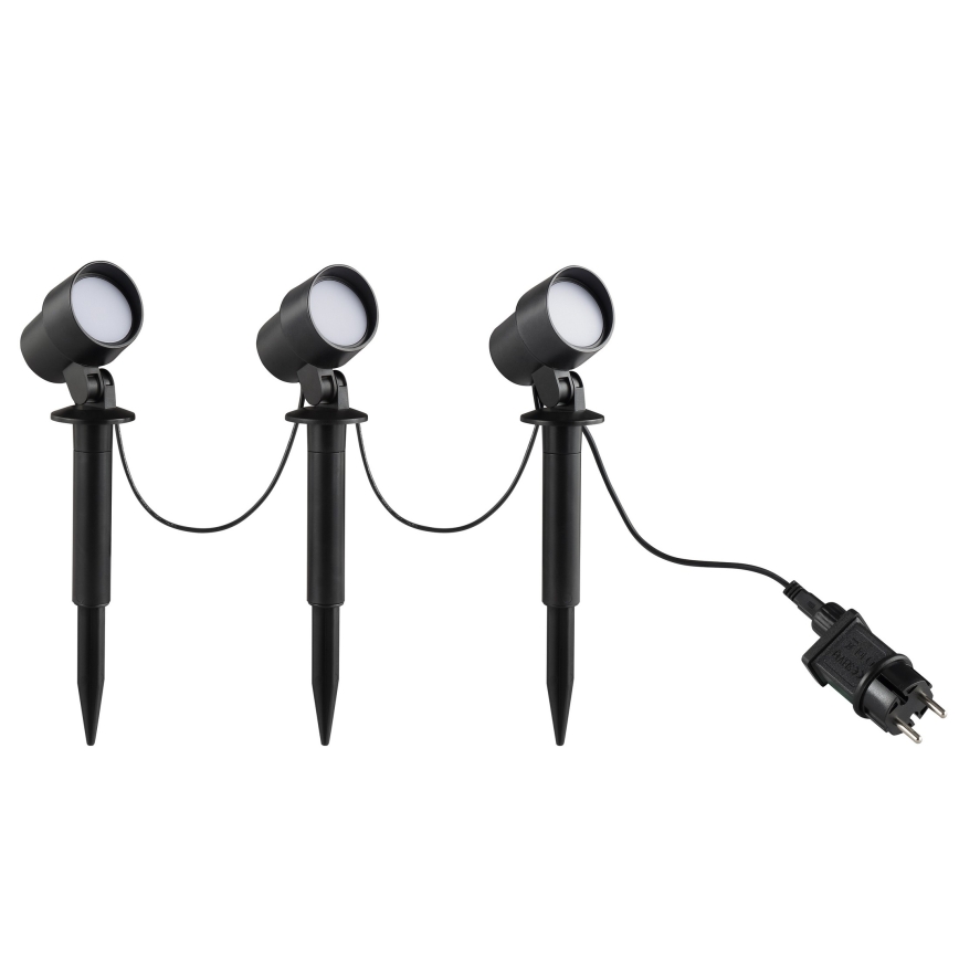 Brilliant - Set om 3 LED-utomhuslampor KAMARA LED/8,5W/230V IP44 svart