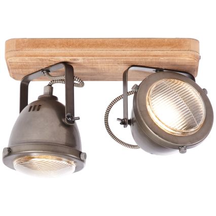 Brilliant - Spotarmatur CARMEN WOOD 2xGU10/5W/230V eukalyptus