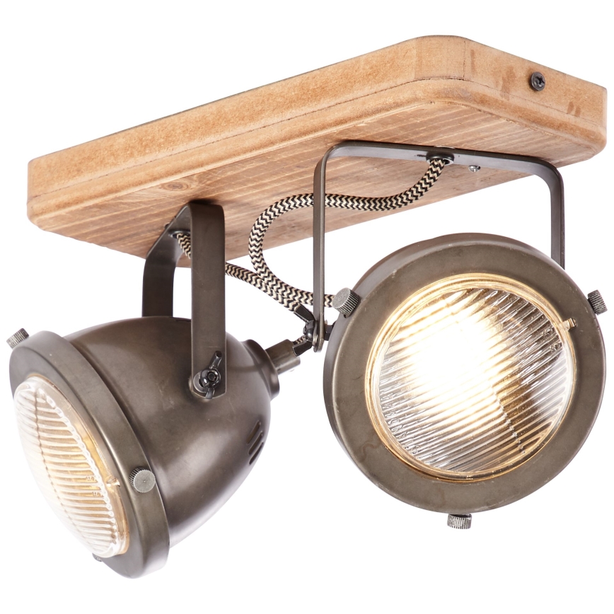 Brilliant - Spotarmatur CARMEN WOOD 2xGU10/5W/230V eukalyptus