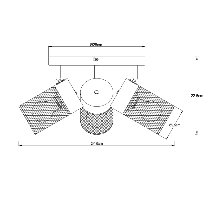 Brilliant - Spotarmatur KAMOLO 3xE27/40W/230V svart