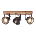 Brilliant - Spotlampa CARMEN WOOD 3xGU10/5W/230V brun
