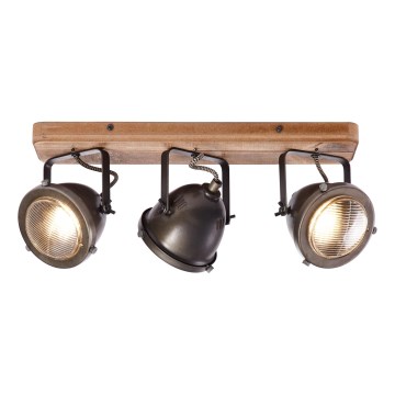 Brilliant - Spotlampa CARMEN WOOD 3xGU10/5W/230V brun