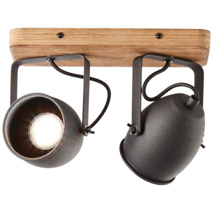 Brilliant - Spotlampa CROWTON 2xGU10/6W/230V furu