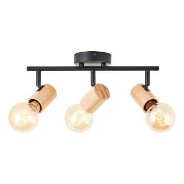 Brilliant - Spotlampa KERRY 3xE27/40W/230V svart/bambu