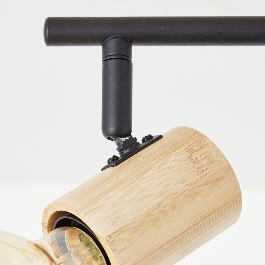 Brilliant - Spotlampa KERRY 3xE27/40W/230V svart/bambu